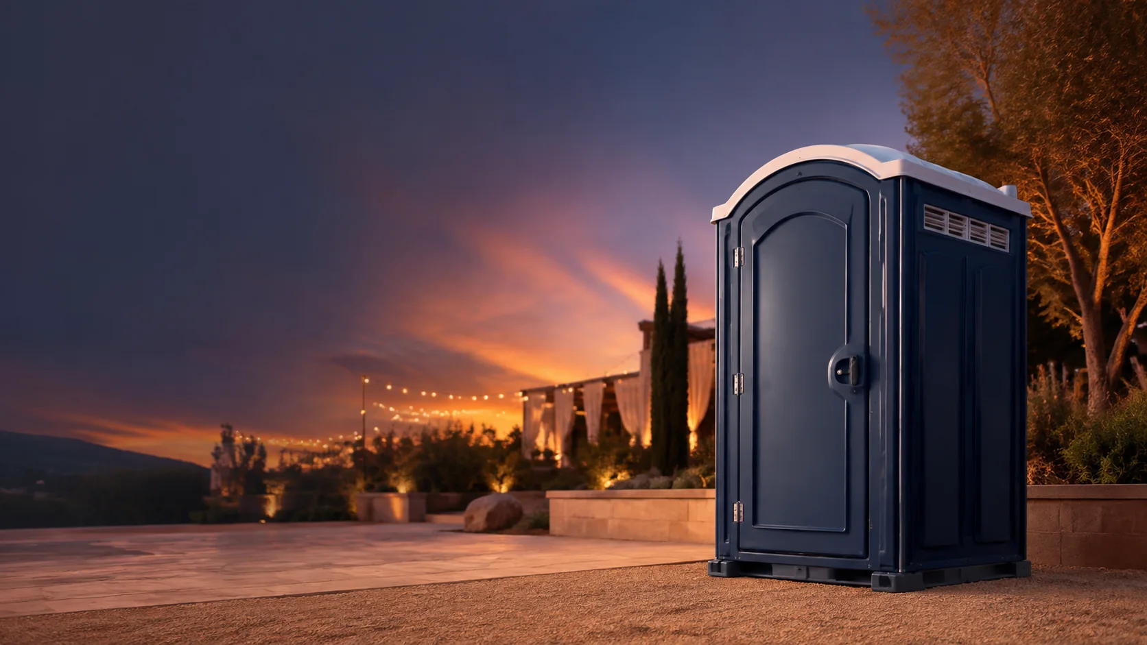 Portable restroom shown for rental planning in Carol Stream, IL